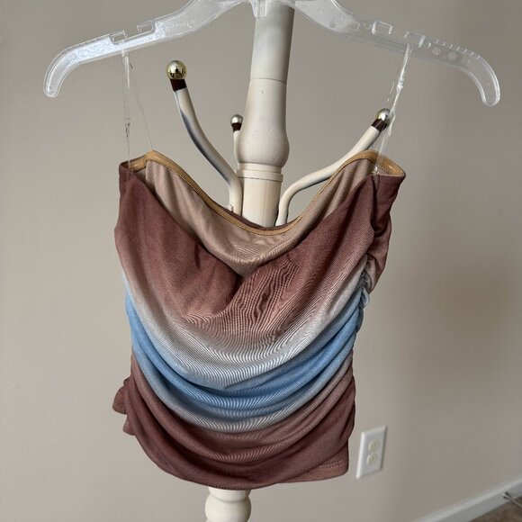 WINDSOR Mesh Ruched Tube Top - Picture 1 of 4